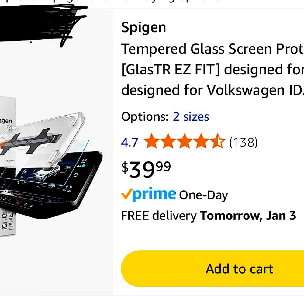 Volkswagen ID4 12” GLAStR EZ FIT Auto Display Protector